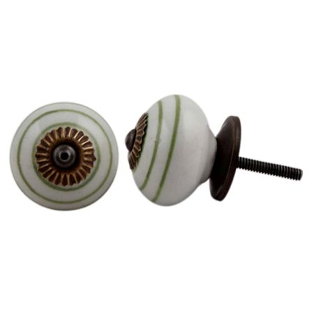 Pea Green Stripe Knob